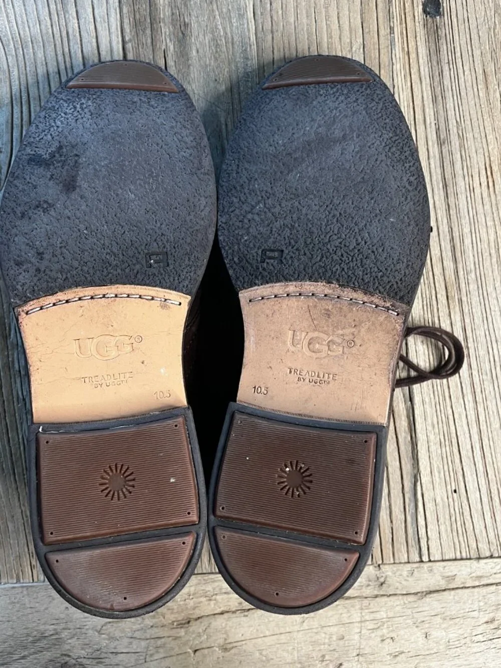 UGG Treadlite EnerG Comfort Brown Leather Chukka Boots Men's 10.5